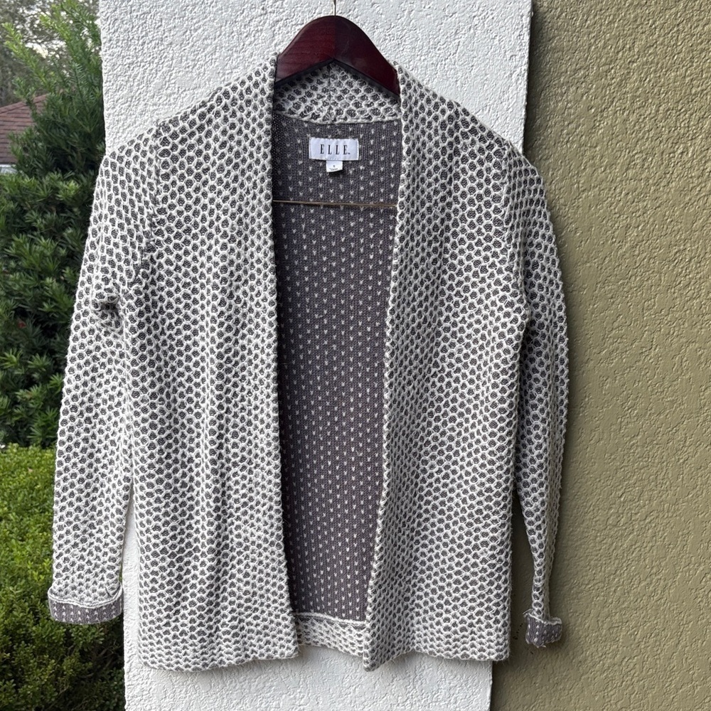 Elle Gray Open-Front Sweater